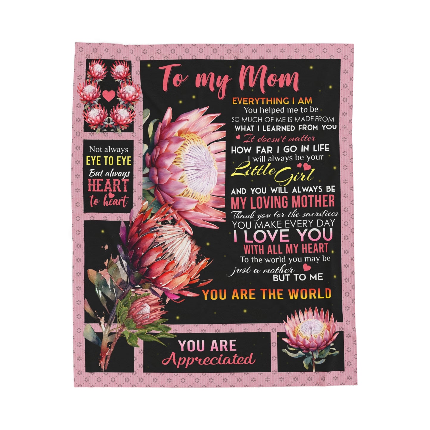 To My Mom | Velveteen Plush Blanket 50x60