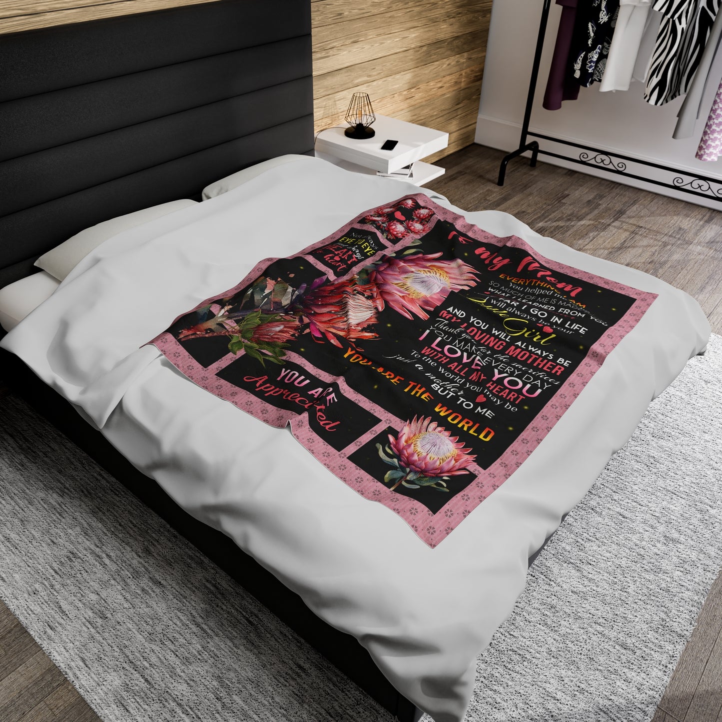 To My Mom | Velveteen Plush Blanket 50x60