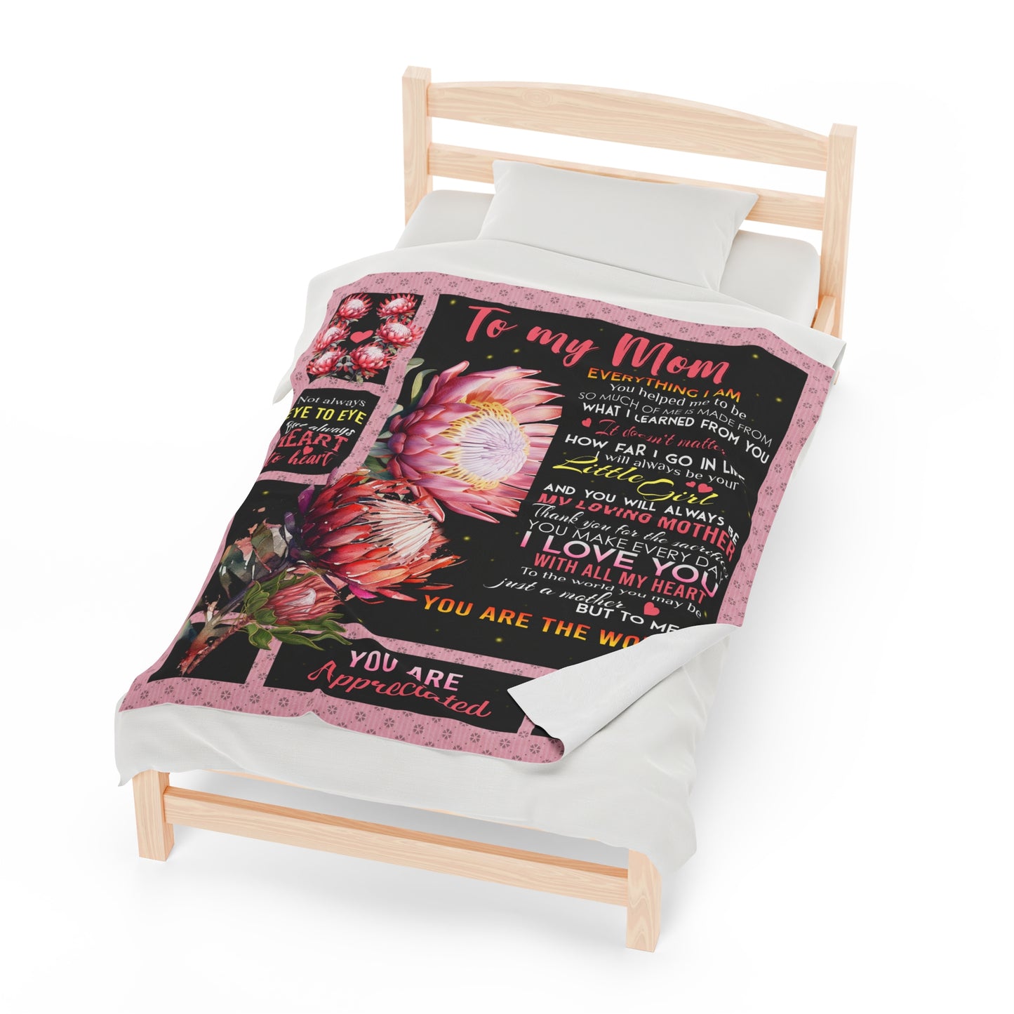 To My Mom | Velveteen Plush Blanket 50x60