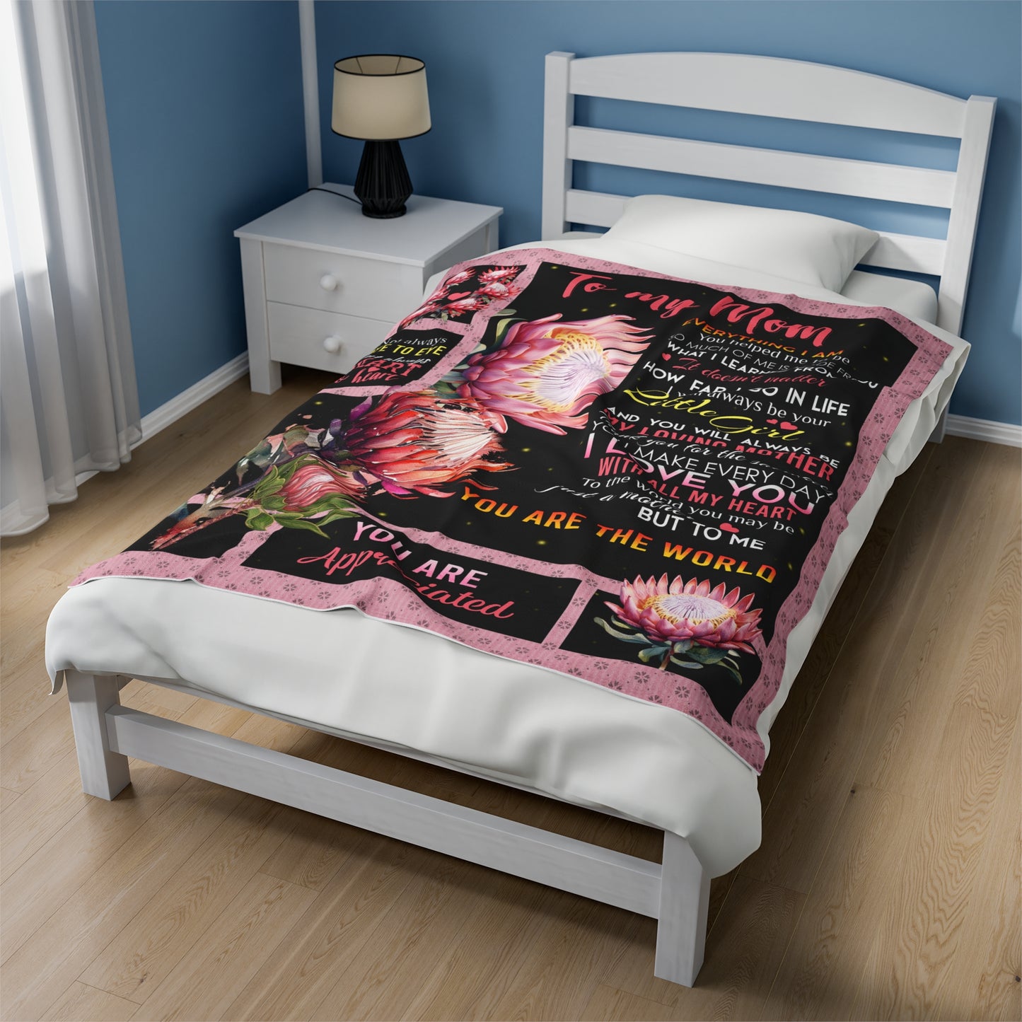 To My Mom | Velveteen Plush Blanket 50x60