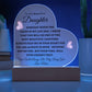 To My Beautiful Daughter | Heart Acrylic Plaque